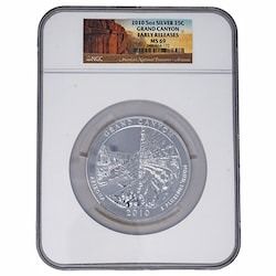 2010 NGC MS-69 Early Releases 5 oz America the Beautiful Grand Canyon Silver Coin