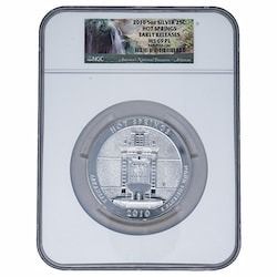 2010 NGC MS-69 PL Early Releases 5 oz America the Beautiful Hot Springs Silver Coin
