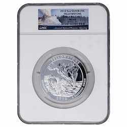 2010 NGC MS-69 Early Releases 5 oz America the Beautiful Yellowstone Silver Coin