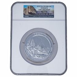 2010 NGC MS-69 PL Early Releases 5 oz America the Beautiful Yosemite Silver Coin