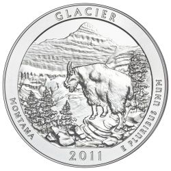 2011 Glacier 5 oz Burnished ATB Silver Coin - America The Beautiful
