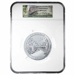 2011 NGC MS-69 DPL 5 oz America the Beautiful Chickasaw Silver Coin