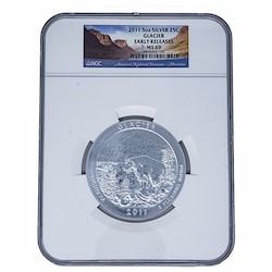 2011 NGC MS-69 Early Releases 5 oz America The Beautiful Glacier Silver Coin