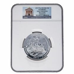 2011 NGC MS-69 DPL Early Releases 5 oz America the Beautiful Vicksburg Silver Coin