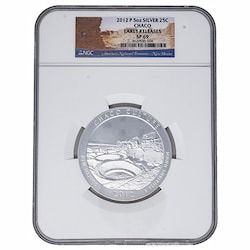 2012-P NGC SP-69 Early Releases 5 oz America The Beautiful Chaco Burnished Silver Coin