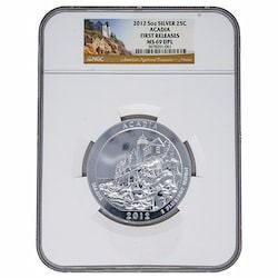 2012 NGC MS-69 DPL First Releases 5 oz America The Beautiful Acadia Silver Coin