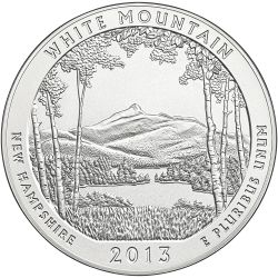 2013 White Mountain Park ATB 5 oz Burnished Silver Coin - America The Beautiful