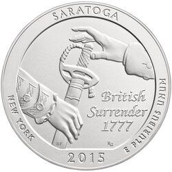 2015 Saratoga ATB 5 oz Burnished Silver Coin - America The Beautiful