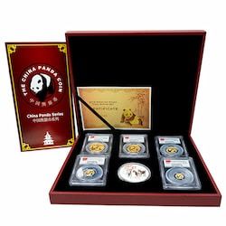 2015 PCGS MS-70 One of First 750 First Strikes Chinese Gold Panda 5-Coin Set with Box and COA