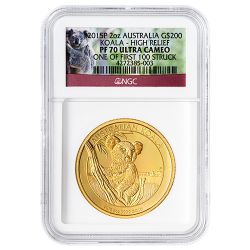 2015 NGC PF-70 One of First 100 Struck 2 oz Australian Koala High Relief Proof Gold Coin - Koala Label