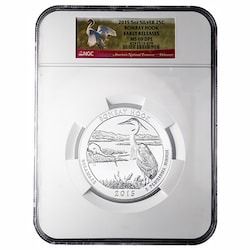 2015 NGC MS-69 DPL Early Releases 5 oz America The Beautiful Bombay Hook Silver Coin