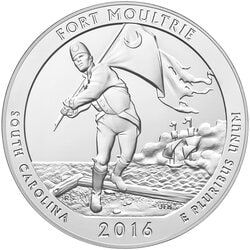 2016 Fort Moultrie ATB 5 oz Burnished Silver Coin - America The Beautiful