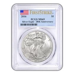 2016 American Silver Eagle First Strike MS-69 PCGS - 30th Anniversary