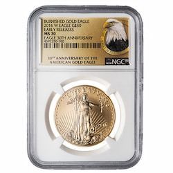 2016-W NGC MS-70 Early Releases 1 oz American Gold Eagle Burnished Coin - 30th Anniversary Label