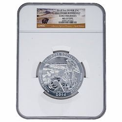 2016 NGC MS-69 DPL Early Releases 5 oz America the Beautiful Theodore Roosevelt Silver Coin