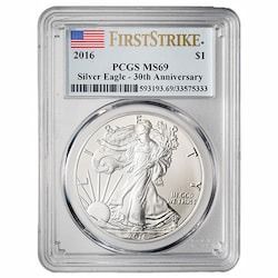 2016 PCGS MS-69 First Strike 1 oz American Silver Eagle Coin