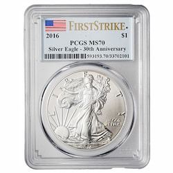 2016 PCGS MS-70 First Strike 1 oz American Silver Eagle Coin