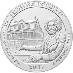 2017 Frederick Douglass ATB 5 oz Burnished Silver Coin - America The Beautiful
