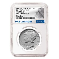 2017 NGC MS-70 American Palladium Eagle Coin - First Day of Issue