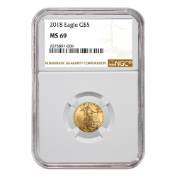 2018 1/10 oz NGC MS-69 Gold American Eagle
