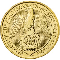 2019 1 oz Queen's Beasts Falcon of the Plantagenets Gold Coin