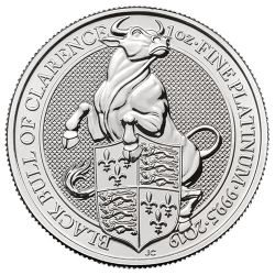 2019 1 oz Queen's Beasts Black Bull Platinum Coin