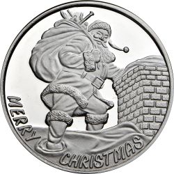 1 oz Santa Claus Chimney Silver Round