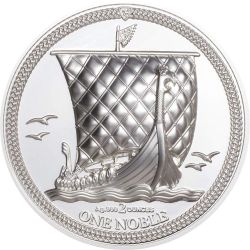 2020 2 oz Isle of Man One Noble Piedfort Proof Silver Coin
