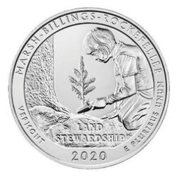 2020 5 oz Burnished Marsh-Billings-Rockefeller National Historical Park Silver Coin | America The Beautiful