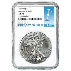 2020 NGC MS-70 First Day Of Issue American Silver Eagle