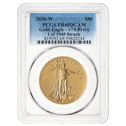 2020-W PCGS PR-69 1 oz American Gold Eagle Proof Coin - V75 Privy Mark