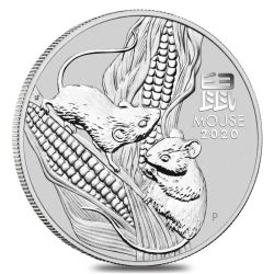 2020 1 oz Year of the Mouse Silver Coin - Perth Mint Lunar Series III