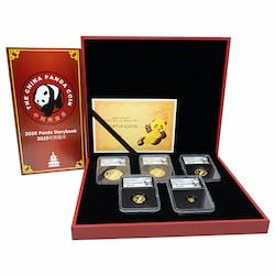 2020 NGC MS-70 One of First 300 Struck at Shenzhen Mint Chinese Gold Panda 5-Coin Signature Set with Box and COA