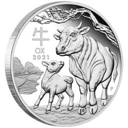 2021 1 oz Year of the Ox Proof Silver Coin - Perth Mint Lunar Series III