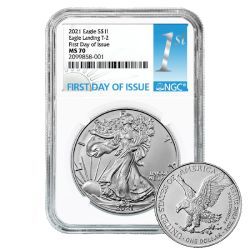 2021 NGC MS-70 First Day Of Issue Type 2 American Silver Eagle Coin