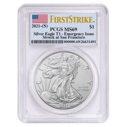 2021 (S) PCGS MS-69 First Strike American Silver Eagle