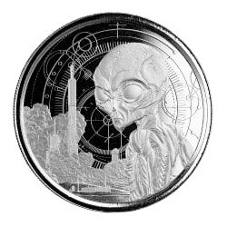 2021 1 oz Ghana Alien Silver Coin