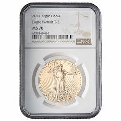 2021 NGC MS-70 1 oz American Gold Eagle Coin (Type 2)