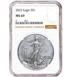 2022 NGC MS-69 American Silver Eagle Coin (Brown Label)
