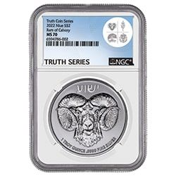 2022 NI Silver Ram of Calvary NGC MS-70 1 oz Coin Reverse