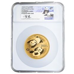 2022 NGC PF-70 First Releases 150 gram Chinese Gold Panda Coin Shenyang Mint Signature with Box and COA 