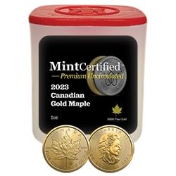 2023 RC Gold Maple MintCertified Premium Uncirculated 1 oz Coin | Sealed Tube