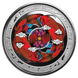 2023 1 oz Fiji Koi Fish Colored Proof Silver Coin