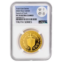 2023 NGC PF-70 1 oz Sword of Truth Proof Gold Coin