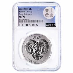 2024 NGC MS-70 Early Release 1 oz Ram of Calvary Silver Coin