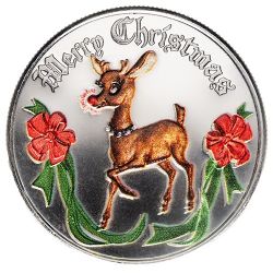2024 1 oz Rudolph Colorized Silver Round