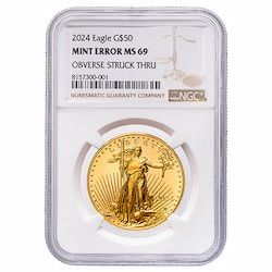 2024 NGC MS-69 Mint Obverse Error 1 oz American Gold Eagle Coin