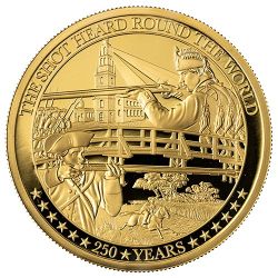2025 2 oz The Battles of Lexington and Concord Proof Gold Coin with Box and COA