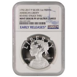 Rare Mint Error - 2017-P American Liberty Silver Medal Proof NGC PF-69 Early Releases