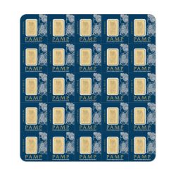 Pamp Suisse Sheet of 25 1 gram Gold Multigram Set